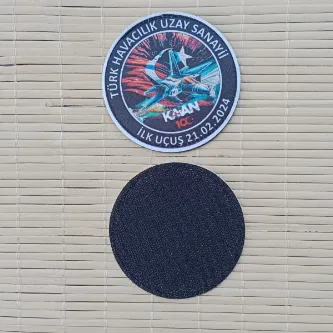 İzmir Askeri Malzeme Türk Havacılık Uzay Sanayii ilk Uçuş Kaan Yazılı Uçak Logolu Fermateks işlemeli Arma Patch Peç