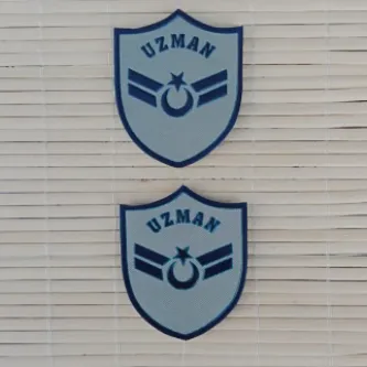 İzmir Askeri Malzeme 2 Adet Havacı Uzman Çavuş Gri Zemin Nakışlı Mini T-shirt Arma Peç Patch