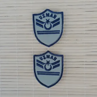 İzmir Askeri Malzeme 2 Adet Havacı Uzman Çavuş 2 Kademe Gri Zemin Nakışlı Mini T-shirt Arma Peç Patch