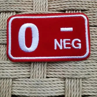 İzmir Askeri Malzeme 0 - Neg Kan Gruplu Kirmizi Beyaz Nakis Islemeli Arma Pec
