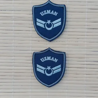 İzmir Askeri Malzeme 2 Adet Havacı Uzman Çavuş Lacivert Zemin Nakışlı Mini Polar Arma Patch Peç