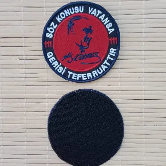 İzmir Askeri Malzeme Söz Konusu Vatansa Gerisi Teferruattır Yazılı imzalı Silüetli Nakış işlemeli Arma Patch Peç