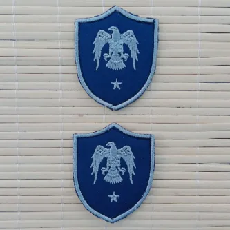 İzmir Askeri Malzeme 2 Adet Havacı Teğmen Lacivert Zemin Kartal Nakışlı Mini Polar Arma Patch Peç