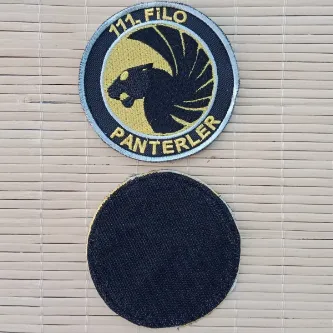İzmir Askeri Malzeme 111. Filo Panterler Yazılı Logolu Nakış işlemeli Arma Patch Peç