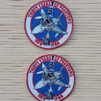 İzmir Askeri Malzeme 2 Adet Thirty Years Of Phantoms 1958-1988 Yazılı Nakış işlemeli Uçak Logolu Arma Peç Patch