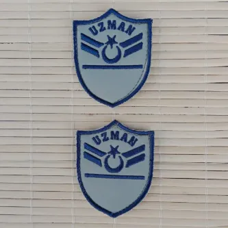 İzmir Askeri Malzeme 2 Adet Havacı Uzman Çavuş 1 Kademe Gri Zemin Nakışlı Mini T-shirt Arma  Peç Patch
