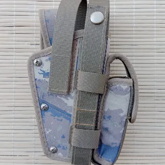 İzmir Askeri Malzeme Sağ El Hava Kuvvetleri Kamuflaj Renkli Şarjörlüklü Çift Emniyetli Airsoft Palaskaya Kemere Geçirmeli Sallama Silah Kılıfı