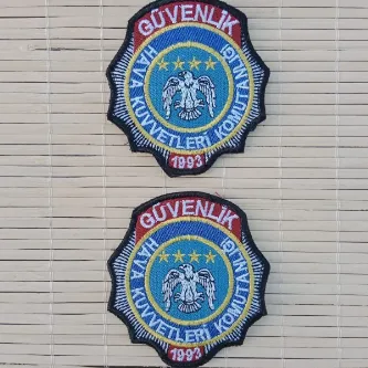 İzmir Askeri Malzeme 2 Adet Hava Kuvvetleri Komutanlığı Güvenlik 1993 Nakış işlemeli Arma Peç Patch