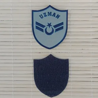 İzmir Askeri Malzeme Havacı Uzman Çvş Gri Zemin Nakışlı Mini T-shirt Arma Patch Peç