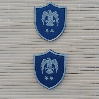 İzmir Askeri Malzeme 2 Adet Havacı Üsteğmen Lacivert Zemin Kartal Nakışlı Mini Polar Arma Patch Peç