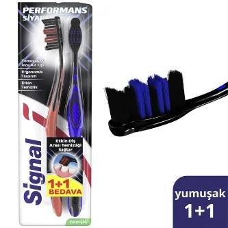 Nazel Kozmetik SİGNAL PERFO BLACK 1+1 DİŞ FIÇASI