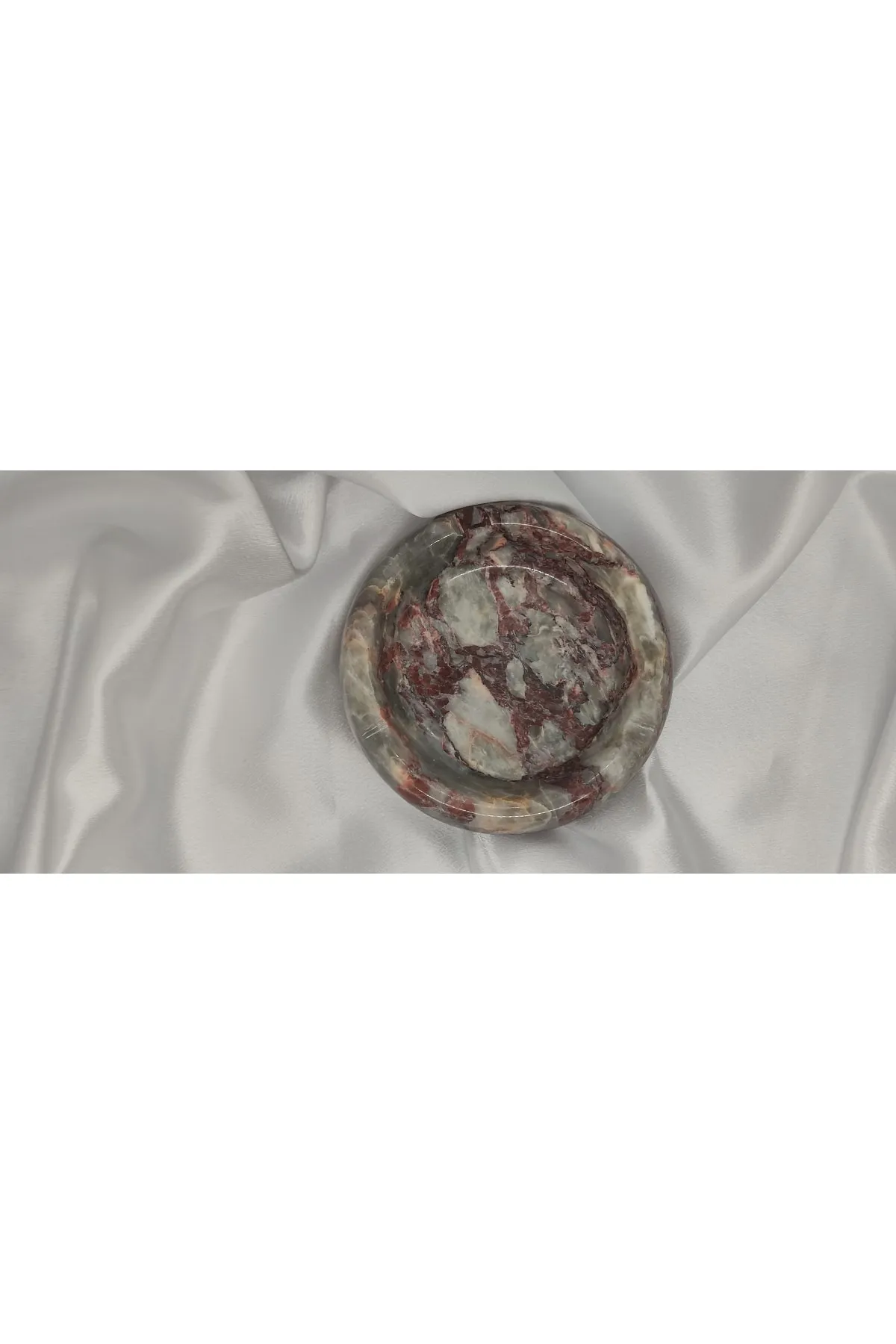 Pergamon Yuvarlak Mermer Küllük Kül Tablası Eskişehir Süpren Taşı görsel 2