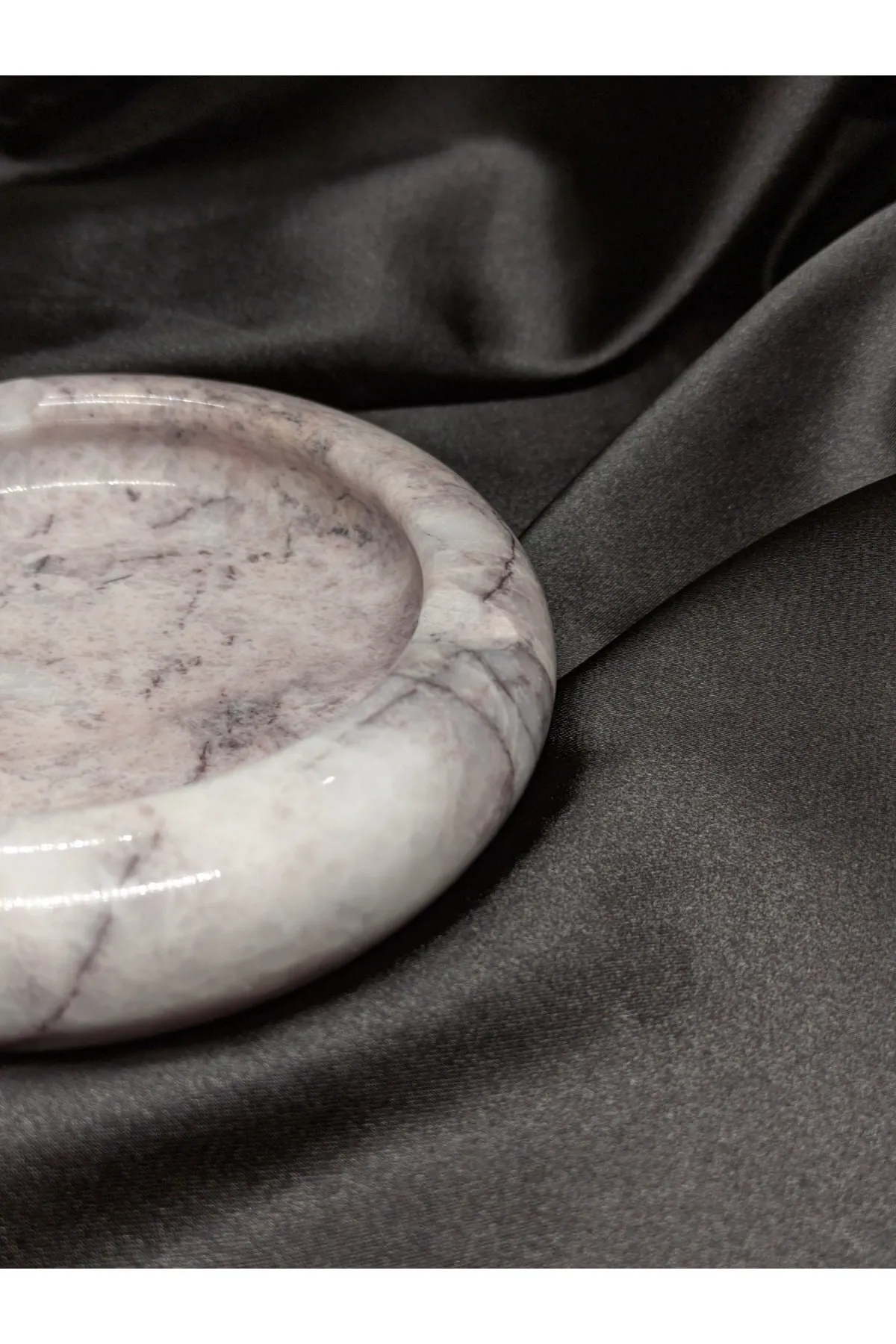 Pergamon 3 Cm Kalınlık Gerçek Mermer Küllük Kül Tablası Retro Tasarım görsel 4
