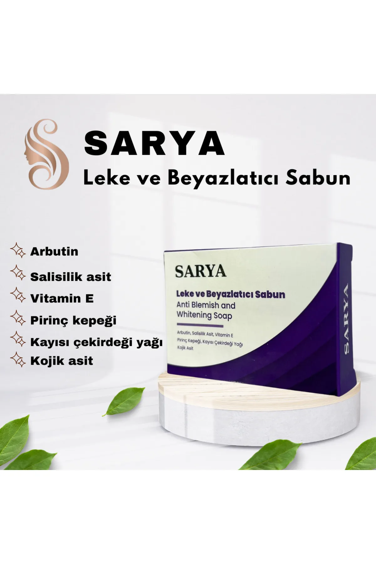 SARYA COSMETİC Leke ve Beyazlatıcı Sabun 100 Gr (Arbutin, Salisilik asit, Kojik asit, Vitamin E) görsel 5