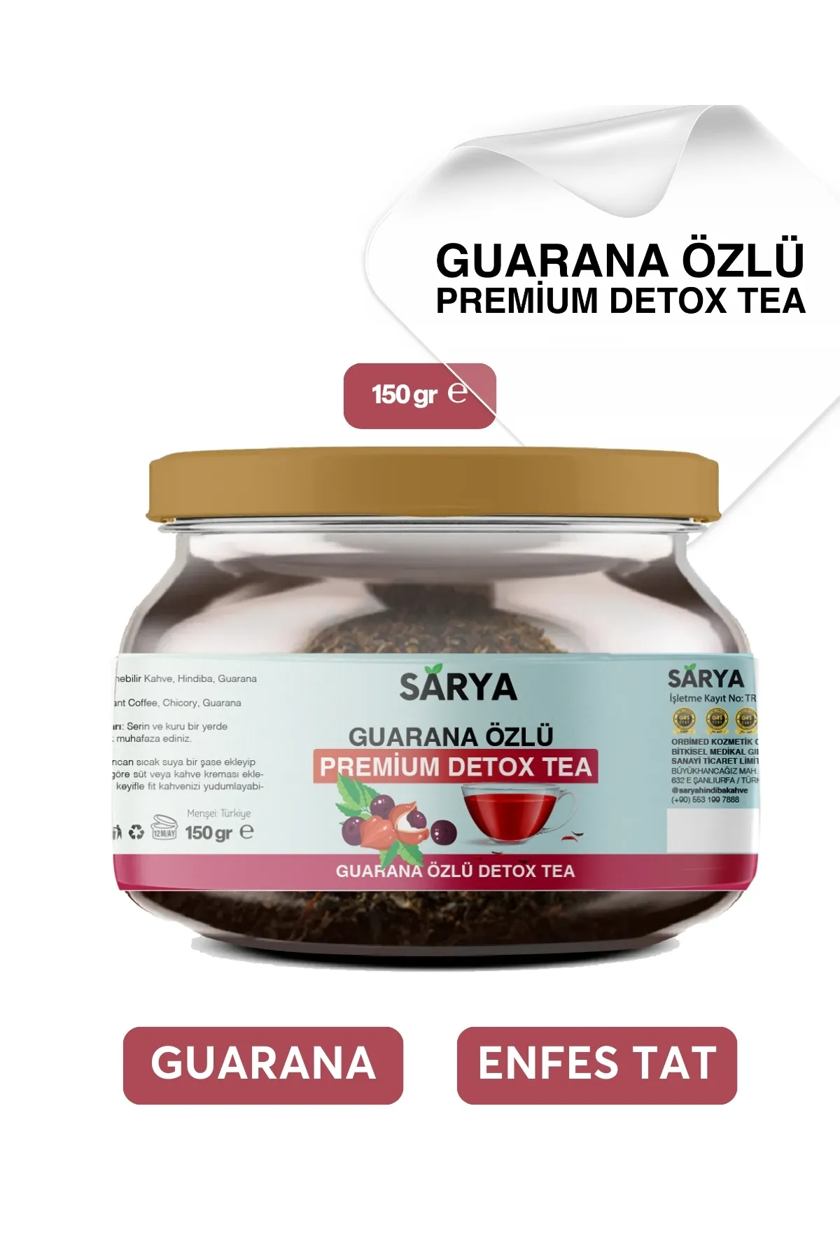 SARYA COSMETİC Guarana Özlü Premium Detox Tea 2 Aylık Kullanım 150 Gr Sarya Guarana Özlü çay görsel 3