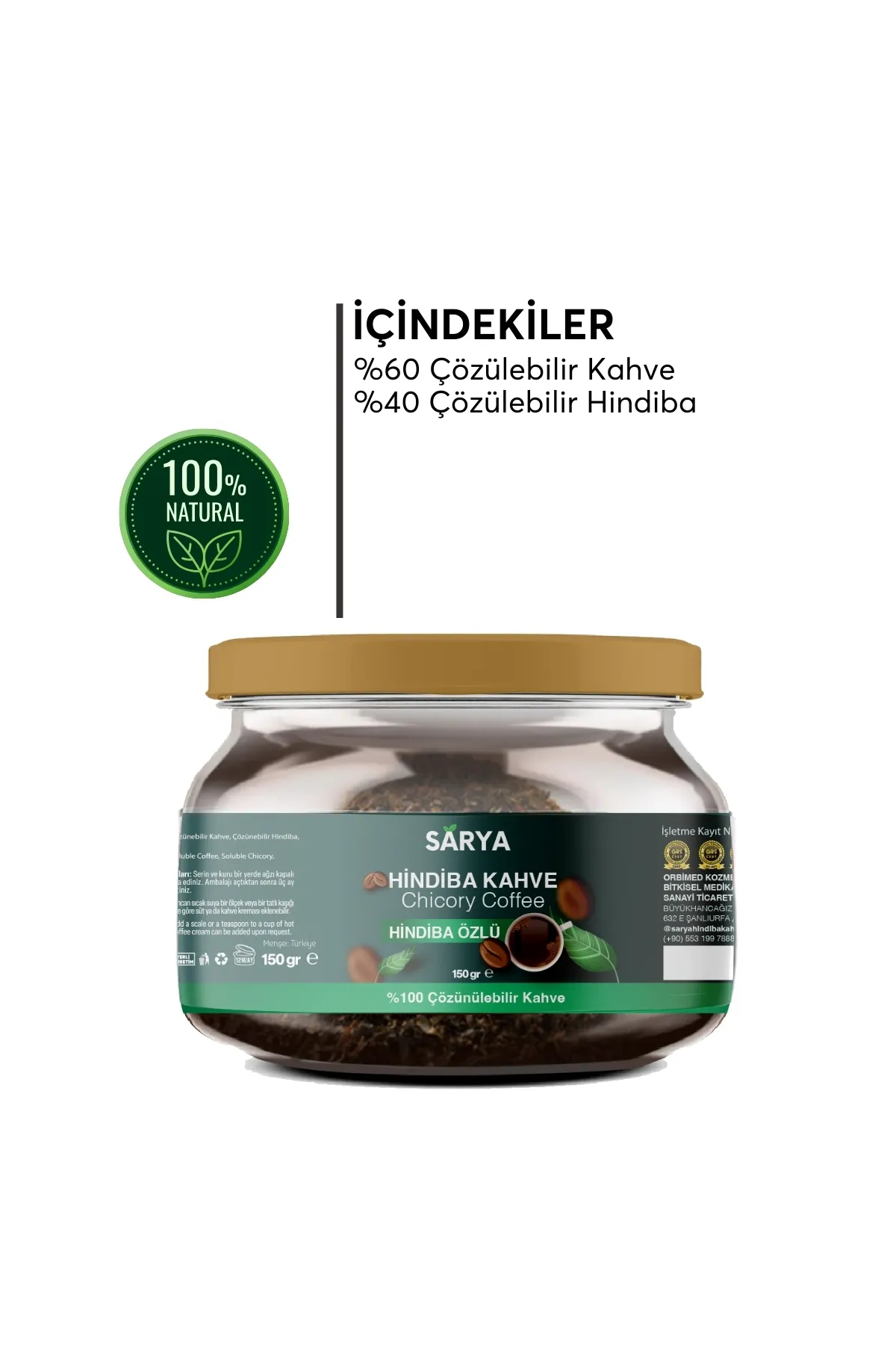 SARYA COSMETİC Hindiba Kahvesi Kilo Vermeye Ödem Atmaya Yardımcı Zayıflama Detox Diyet - (1 AYLIK) Net 150gr görsel 3