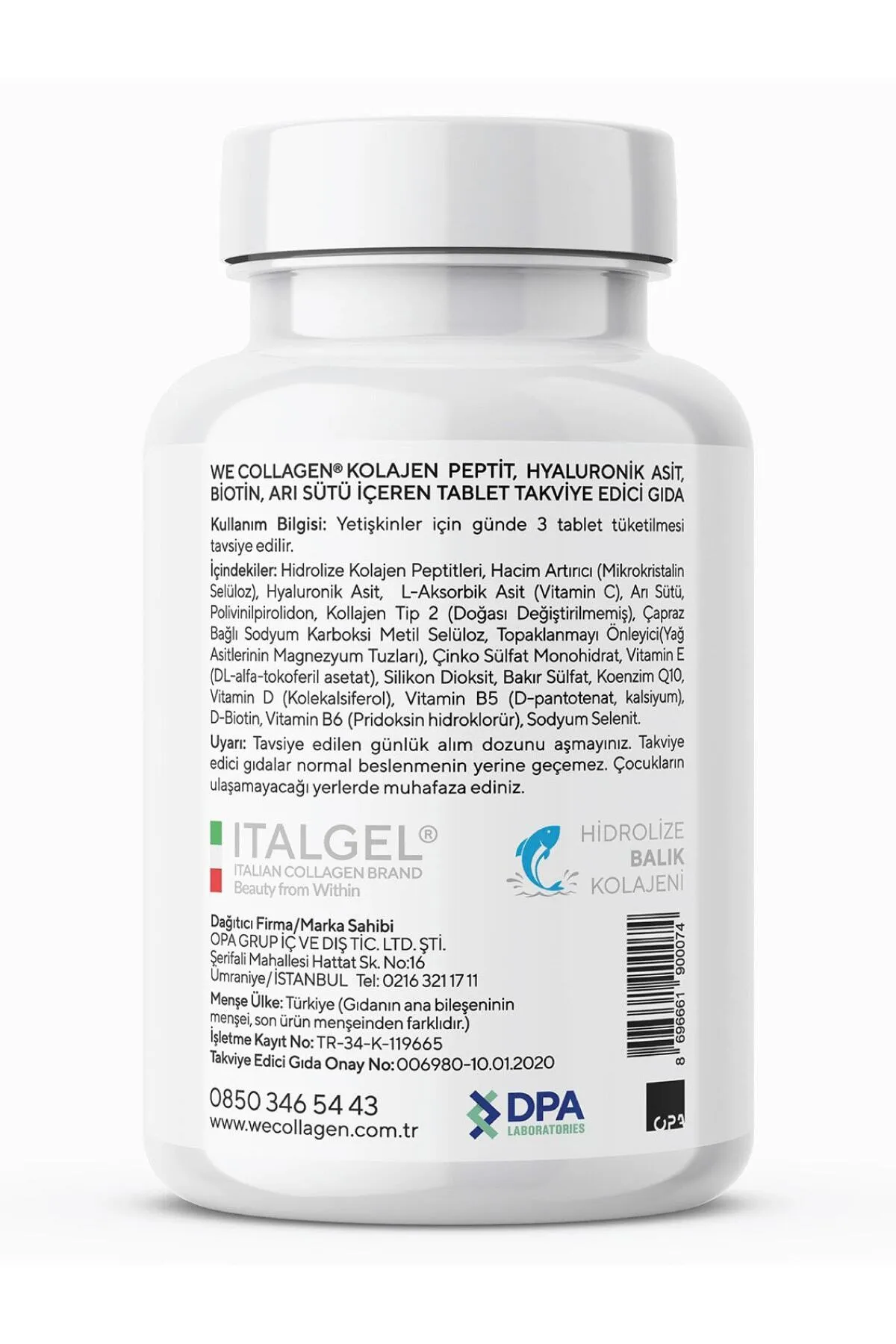 SARYA COSMETİC WeCollagen® 45 Tablet Type2 - 3000mg Kolajen Tip 1-3 Arı Sütü Biotin %100 Saf Diyet Takviyesi görsel 5