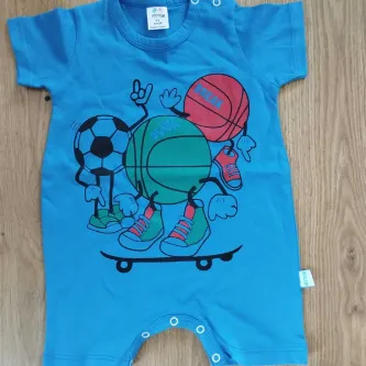 VİTRİN24 Newteam Erkek Bebek Desenli Kısa Kollu Tulum 5101