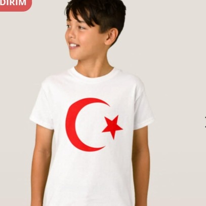 BALAMIX Unısex Kısa Kol Çocuk Bayrak Ay Yıldızlı 23 Nisan 29 Ekim 10 Kasım Gösteri T-shirt