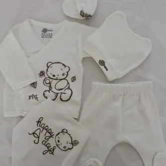BALAMIX Unisex 5 Parça Karakalem Hastane Çıkışı Bebek