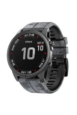 MarkaCase Garmin fenix 5x-5x plus sapphire (26MM) Kamuflaj Silikon Saat Kordonu - Gri Kamuflaj
