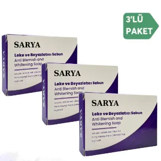 SARYA COSMETİC Leke ve Beyazlatıcı Sabun 100 Gr Arbutin, Salisilik asit, Kojik asit, Vitamin E (3'Lü Paket)