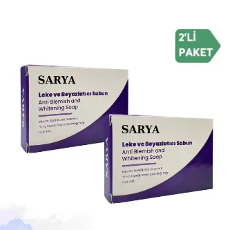 SARYA COSMETİC Leke ve Beyazlatıcı Sabun 100 Gr Arbutin, Salisilik asit, Kojik asit, Vitamin E (2'Li Paket)